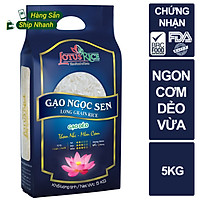 Gạo Ngọc Sen Lotus Rice 5kg - Cơm mềm dẻo ít - Chuẩn xuất khẩu