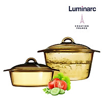 Bộ 2 nồi thuỷ tinh Luminarc Blooming Amberline 2L+3L LUBL2030