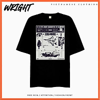 Áo Phông Tay Lỡ Thời Báo Kinh Tế Cũ Phong Cách Âu Mỹ Form Rộng Unisex 100% Cotton