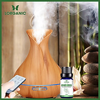 Combo máy khuếch tán/ máy xông tinh dầu Lorganic bình hoa FX2057 + tinh dầu bạch đàn chanh Lorganic (10ml) LGN0366
