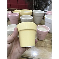 Chậu Trồng Sen Đá, cây kiểng mini, cây mini để bàn, xương rồng - Chậu hình Xô - Bonsai - Nhiều Màu