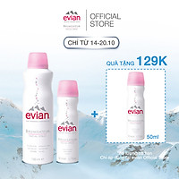 Combo 2 xịt khoáng cấp ẩm và làm dịu da Evian 150ml + 50ml