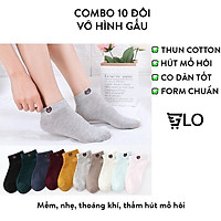 Combo 10 Đôi Tất Vớ Chân Hình Gấu Brown Nhiều Màu