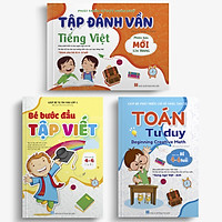 Combo 3 cuốn: Toán Tư duy - Bé khởi đầu Tập viết - Tập đánh vần Tiếng Việt