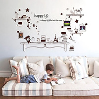 Decal Dán Tường Kệ Sách 3D DKN049