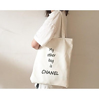TÚI TOTE CH trắng đen