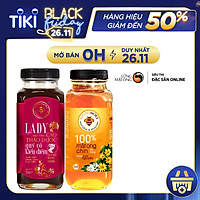 Combo mật ong rừng cao thảo dược Honimore Lady và mật ong rừng nguyên chất 670g - giúp ngủ ngon, chăm sóc sức khỏe phụ nữ