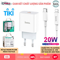 Bộ Sạc Nhanh PD 20W Cho iPhone, iPad Hoco C76 Plus/C76A Plus - Chuẩn Type-C To - Hàng Chính Hãng