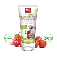 Kem đánh răng tự nhiên mùi dâu, kem trái cây 50ml cho bé 2 - 6 tuổi Splat KIDS Nga, không cay an toàn bé nuốt, ngừa sâu răng