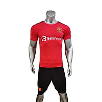Bộ Quần Áo Bóng Đá MU màu đỏ 2022 cổ tròn