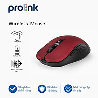 Chuột Không Dây Văn Phòng Chính Hãng PROLiNK PMW6009 RED 800/1200/1600DPI Tiết Kiệm Pin Cho Máy Tính, Laptop