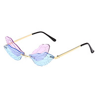Dragonfly Rimless Sunglasses Novelty Tinted Lens Glasses Eyewear