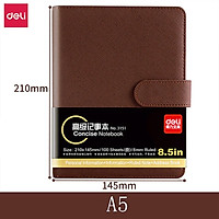 Deli PU Leather Book A5/A6 Loose-leaf Notebook Stationery Book Thickened Notepad Business Meeting School Record Notebook Magnetic Button Book Office Students Hardcover Soft Copy Diary