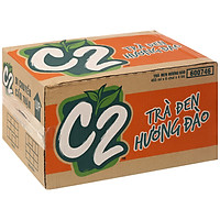 Thùng 24 chai trà đen C2 hương đào 455ml