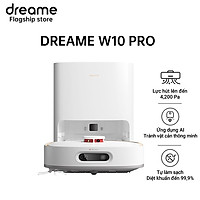 Robot Lau Sàn Hút Bụi Tự Làm Sạch Thông Minh Dreame Bot W10 Pro - Lực Hút 4200PA - Bản Quốc Tế - Hàng chính hãng