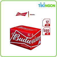 Thùng 12 Lon Bia Budweiser (500ml / Lon)