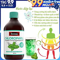 Nước Diệp Lục Swisse Chlorophyll Spearmint Flavour Superfood Liquid 500ml Của Úc - Giải Độc Gan, Thanh Lọc Cơ Thể, Hỗ Trợ Hô Hấp, Tăng Miễn Dịch, Bổ Máu, Giảm Táo Bón, Nhiệt Miệng, Mất Ngủ và Ngăn Ngừa Ung Thư (Vị Bạc Hà)