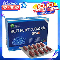 Hoạt Huyết Dưỡng Não GRAE (Màu Xanh) của Vioba. Mẫu mới bổ sung Coenzyme Q10 Giúp Ổn Định Tim Mạch, Tăng Cường Tuần Hoàn Máu Não Và Ngoại Vi. Giảm Đau Đầu, Mất Ngủ, Mệt Mỏi, Suy Giảm Trí Nhớ. Hộp Cao Cấp/30viên.