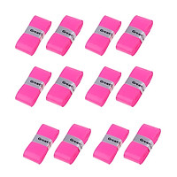 12Pcs Pink Overgrip Grip Tape Wrap for Squash Racket, Racquetball, Badminton, Baseball Bat Handle