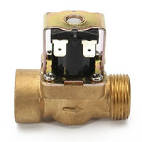 12V DC VDC Slim Brass Electric Solenoid Valve NPSM Gas Water Air N/C 3/4 inch