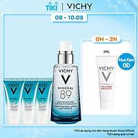 Bộ sản phẩm Serum khoáng phục hồi chuyên sâu Vichy Mineral 89 50ml và 3 serum khoáng phục hồi chuyên sâu Mineral 89 15ml
