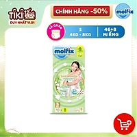 Tã/bỉm quần Molfix Thiên nhiên Jumbo S (4kg - 8kg) - Gói 46+8 miếng