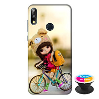 Ốp lưng cho điện thoại Asus Zenfone Max Pro M2 hình Cô Bé và Xe Đạp Mẫu 1 tặng kèm giá đỡ điện thoại iCase xinh xắn - Hàng chính hãng