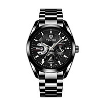 TEVISE Men Watches Automatic Mechanical Skeleton Watch Luminous Hands 3ATM Waterproof Fashion Luxury Stainless Steel
