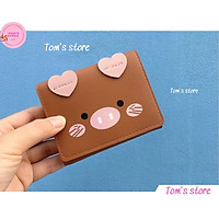 ví cầm tay nữ, bóp nữ mini nhiều ngăn hình heo đáng yêu da Pu cao cấp