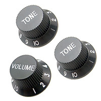 1 Volume and 2 Tone Knobs Black Guitar Knob Sets for ST Style Guitars