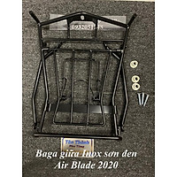 Baga giữa dành cho xe Air Blade 2020 Inox sơn đen kèm ốc và cao su