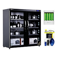 Combo Tủ Chống Ẩm Nikatei NC-250S - Silver (235 Lít) + Bộ Vệ Sinh Máy Ảnh 8 In 1 + Bộ 04 Viên Pin Và 01 Sạc GP (Japan) - Hàng Nhập Khẩu