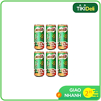 Lốc 6 lon sữa Lúa Mạch Nestlé MILO Lon 240 ml