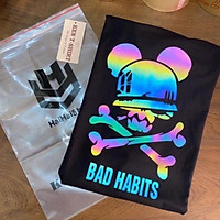 Áo Thun Phản Quang BAD HABITS Cotton100% Form Rộng Unisex Nam Nữ Rẻ Đẹp