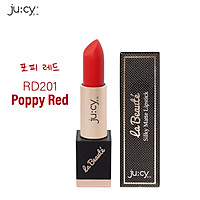 (HÀNG CHUẨN HÃNG) Son lì KHÔNG CHÌ Hàn Quốc Ju:cy Poppy Red chuẩn màu, không lộ vân, bền màu đến 10 giờ, không gây khô, thâm môi