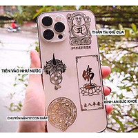 Bộ 4 Miếng Linh Phù dán điện thoại BÌNH AN - TIỀN VÀO NHƯ NƯỚC - CHUYỂN VẬN - THẦN TÀI GIỮ CỦA phong thủy may mắn