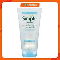 Gel Rửa Mặt Dưỡng Ẩm Cho Da Khô Nhạy Cảm Simple Water Boost Micellar Facial Gel Wash 150ml
