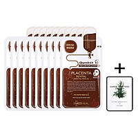 Hộp 10 Gói Mặt Nạ Nhau Thai Cừu Tăng Độ Đàn Hồi Và Chống Lão Hóa Da Mediheal Placenta Revital Essential Mask Ex 25ml x10 + Tặng 1 gói sữa rửa mặt thải độc Super Vegitoks Cleanser 3ml