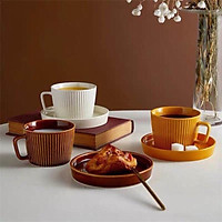 Cốc Sứ Sọc Cafe kèm dĩa cao cấp