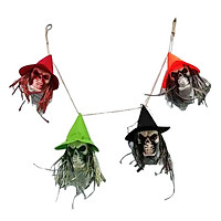Vải Treo Bóng Ma với Viên Thuật Nón Halloween Treo Trang Trí cho Các Buổi Tiệc Sân Nhà Trang Trí-4 Hộp Sọ Đầu