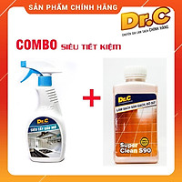 Combo Dr.C CHÍNH HÃNG siêu tiết kiệm ( Siêu tẩy dầu mỡ Dr. C + Làm sạch sàn gạch, thiết bị men sứ Dr.C - S90 ( 1 lít))