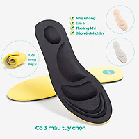 Lót Giày Nam Nữ 4D Bảo Vệ Chân MINSU M2312, Miếng Đế Lót Giày Thể Thao Cao Su EVA Thấm Hút, Khửi Hùi Mồ Hôi Chân
