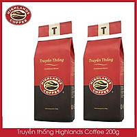 Combo 2 gói HIGHLANDS COFFEE rang xay Truyền Thống 200gr