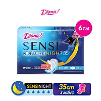 Combo 6 Băng Vệ Sinh Diana Sensi Cool Fresh Ban Đêm 35cm 3 miếng