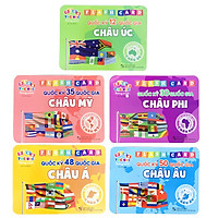 Thẻ Học Song Ngữ Flash Card Chủ Đề Quốc Kỳ Các Nước 5 Châu Lục Có Phiên Âm Và Hình Ảnh Cho Bé Phát Triển Trí Tuệ