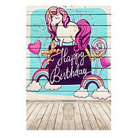 Birthday Photo Background Unicorn Backdrop Lollipop Photography Prop 5x7FT