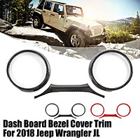 Dashboard Instrument Panel Gauge Cover Trim Bezel For 2018 Jeep Wrangler JL --- Carbon fiber