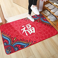 Chinese New Year Welcome Door Rug Non-slip Floor Mat Rectangle Carpet Home Decoration