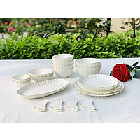 Bộ bát đĩa Cotton 4 người 18P - Erato - Hàng nhập khẩu Hàn Quốc