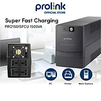 Bộ lưu điện UPS Prolink PRO1501SFC (1500VA) Công suất 900W, công nghệ Line Interactive - Hàng chính hãng